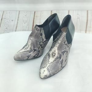 Cole Haan Women's Faux Reptile Black Gray Bootie Size 10